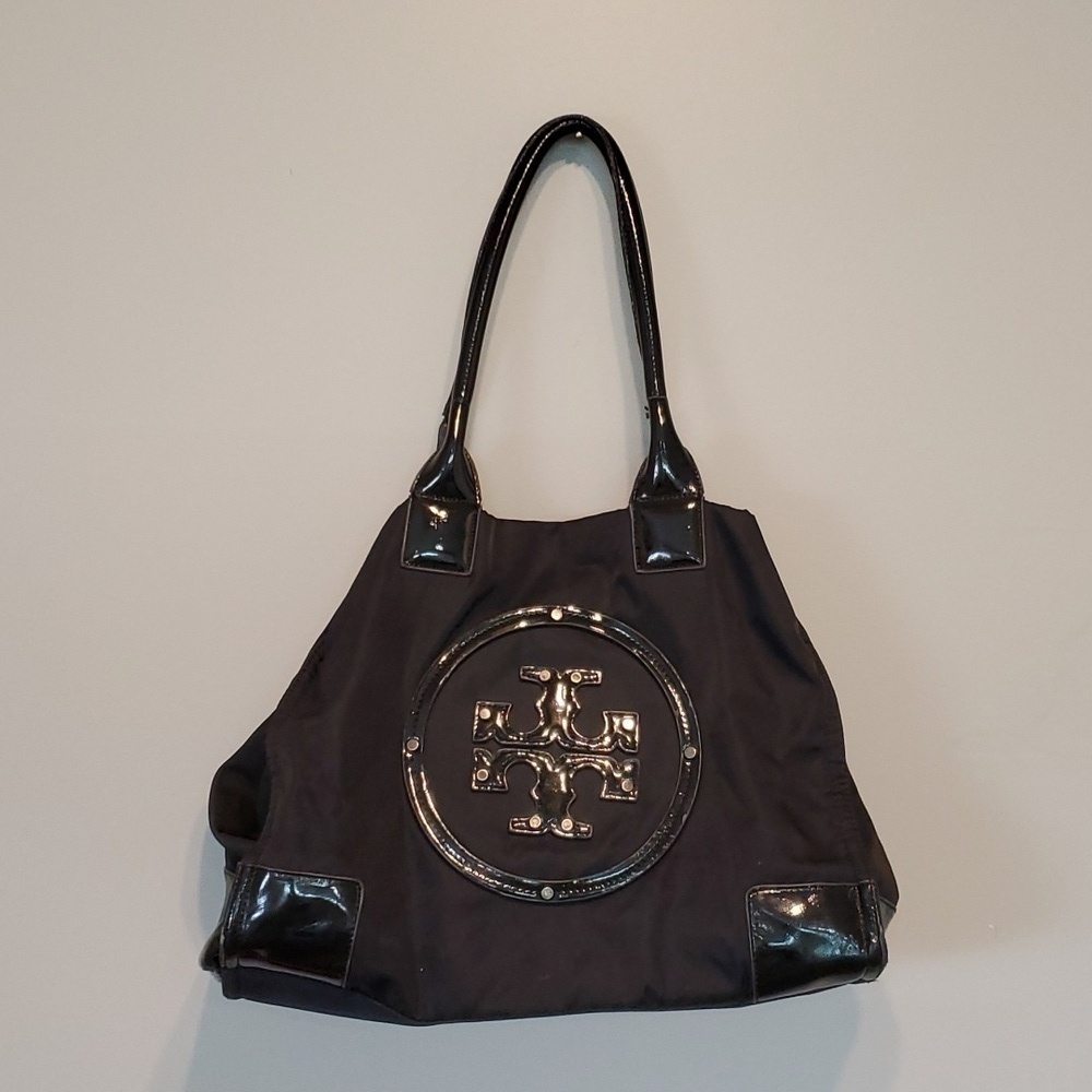 Tory Burch Womens Big Logo Satchel Large Tote Shoulder bag